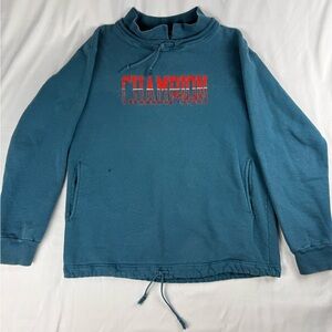 Champion Teal Sweatshirt with Red Logo